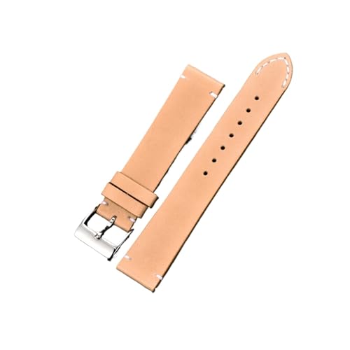 vazzic YingYou Schnellverschluss-Leder-Uhrenarmbänder, 18 Mm, 20 Mm, 22 Mm, 24 Mm, Lässiger Gürtel, Smart-Uhrenarmband, Weiches, Mattes Armband, Armbanduhrenarmband (Color : Beige, Size : 18mm) von vazzic