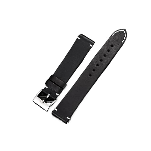 vazzic YingYou Schnellverschluss-Leder-Uhrenarmbänder, 18 Mm, 20 Mm, 22 Mm, 24 Mm, Lässiger Gürtel, Smart-Uhrenarmband, Weiches, Mattes Armband, Armbanduhrenarmband (Color : Black, Size : 18mm) von vazzic