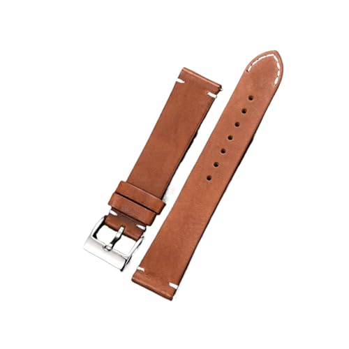 vazzic YingYou Schnellverschluss-Leder-Uhrenarmbänder, 18 Mm, 20 Mm, 22 Mm, 24 Mm, Lässiger Gürtel, Smart-Uhrenarmband, Weiches, Mattes Armband, Armbanduhrenarmband (Color : Brown, Size : 16mm) von vazzic