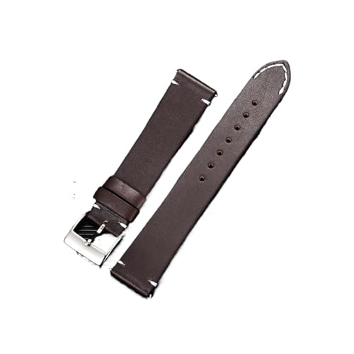 vazzic YingYou Schnellverschluss-Leder-Uhrenarmbänder, 18 Mm, 20 Mm, 22 Mm, 24 Mm, Lässiger Gürtel, Smart-Uhrenarmband, Weiches, Mattes Armband, Armbanduhrenarmband (Color : Dark Brown, Size : 18mm) von vazzic