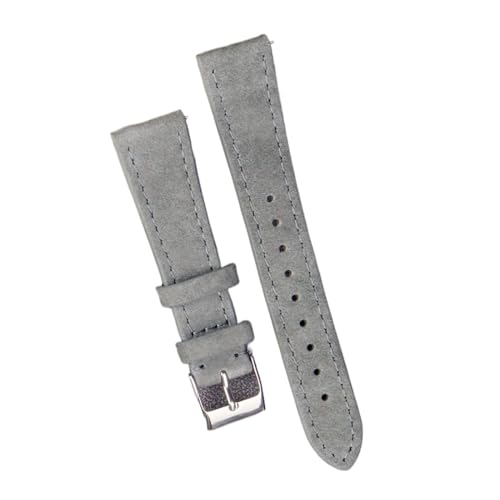 vazzic YingYou Vintage Wildleder Uhr 18mm 20mm 22mm Quick Release Uhrenarmband Aus Echtem Leder Armband Gürtel Zubehör (Color : Gray, Size : 22mm gold buckle) von vazzic