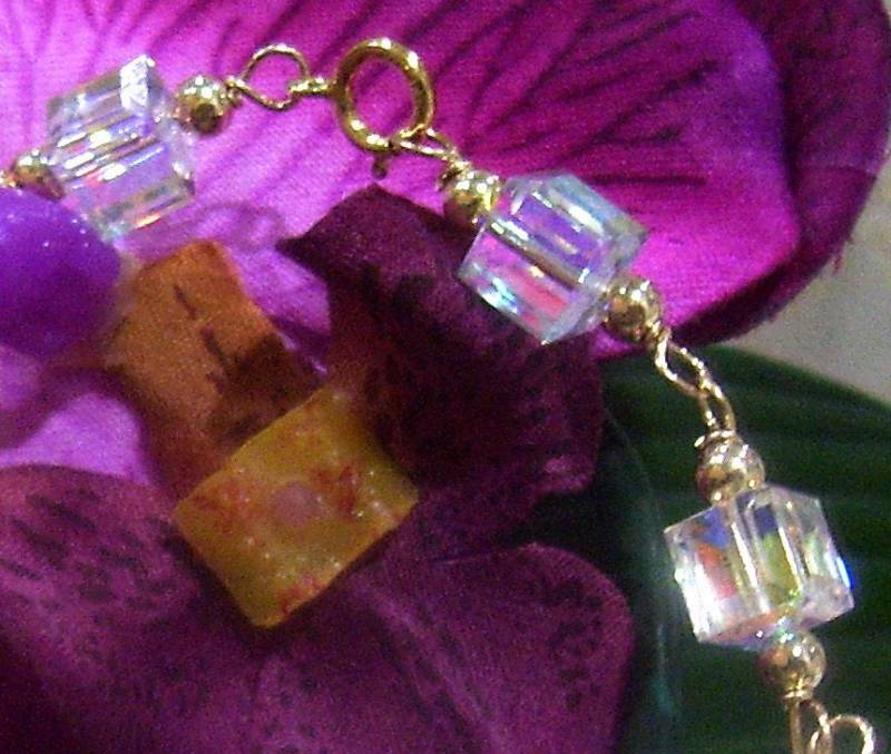 14K Gold Swarovski Crystal Cube Armband 21 Col Auswahl 925 Sterling Silber Wahl Braut Kinder Erwachsene Abschlussball Geschenk Brautjungfern von vcreations