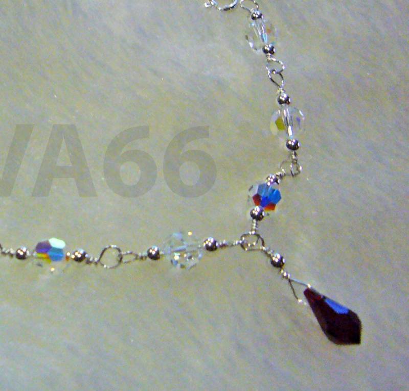 925 Sterling Silber Swarovski Kristall Fußkettchen Teardrop Wire Wrapped Ab N Schwarze Farben Brautschmuck, Brautjungfern, Braut, Abschlussball, Mob von vcreations