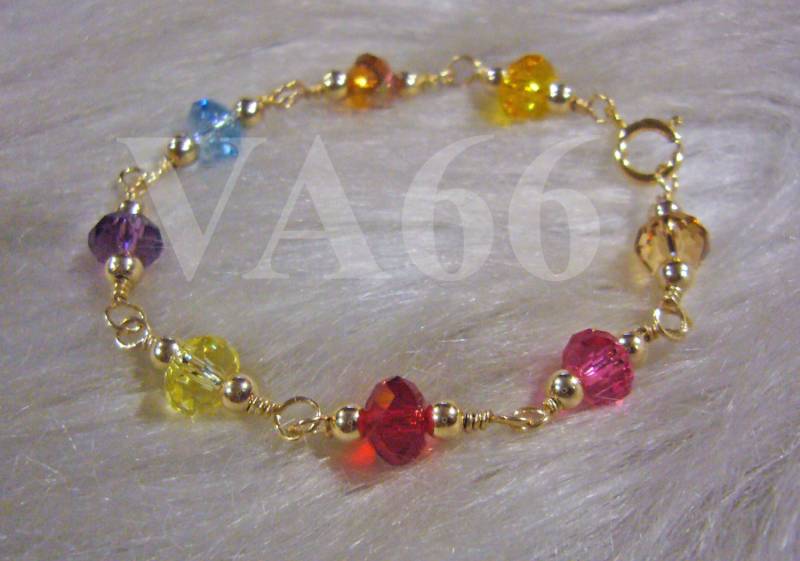 Baby Kleinkind Erwachsene Swarovski Kristall Armband Donut 14K Gold Filled 925 Silber U Farbe Wählen Kindergröße Mädchen Taufe Nach Maß von vcreations