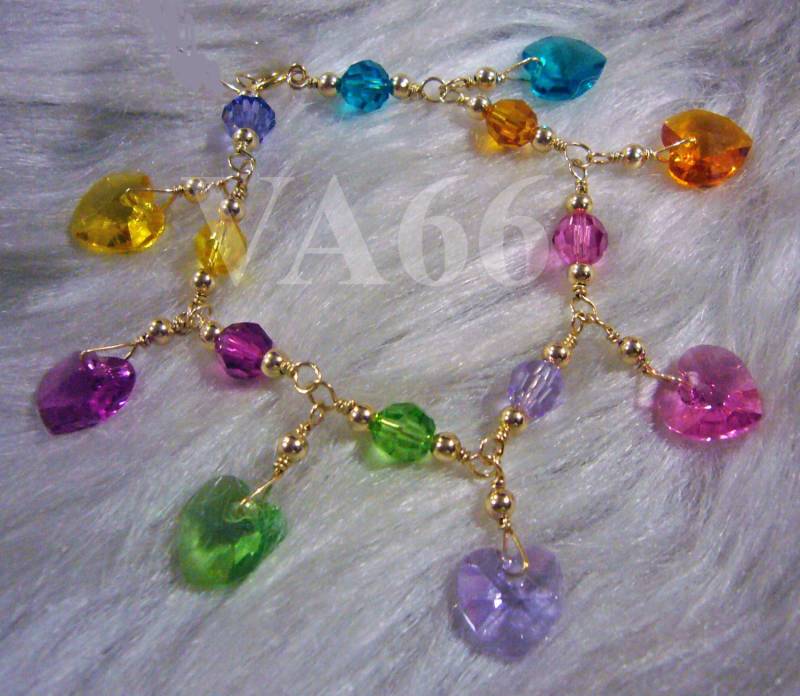 Baby Kleinkind Kinder Herz Liebe Kristall Armband 14Kgf 925 Silberfarben Swarovski Blumen Mädchen Shower von vcreations