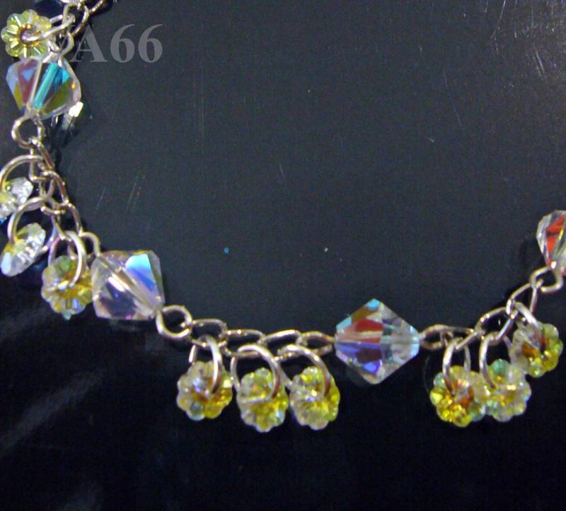 Swarovski Kristall Ab Bettelarmband Daisy Flower Margarita 3700 Brautschmuck, Brautjungfern, Blumenmädchen, Trauzeugin, Mutter Der Braut von vcreations