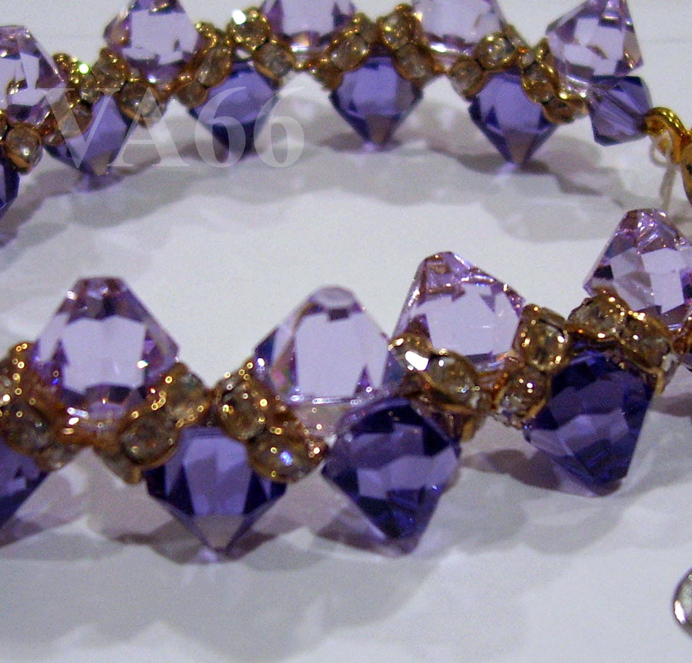 Swarovski Kristall Braut Armband Purple Violet N Tanzanite 6301 Bicone Anhänger Strass Rondelle Brautjungfer Geschenk Abschlussball von vcreations