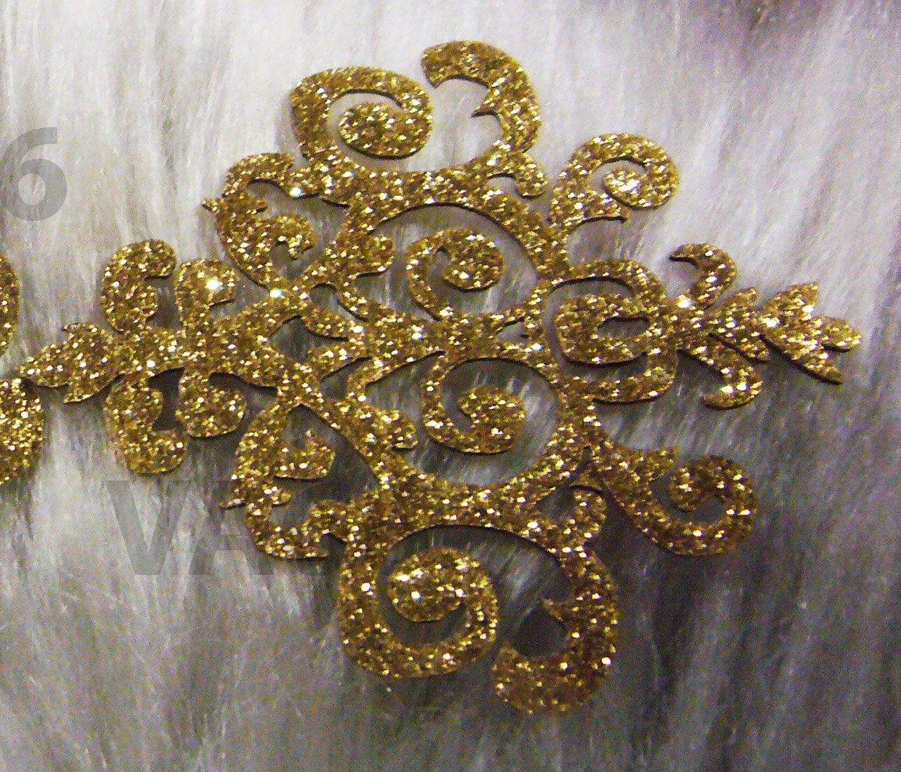 5P Glitter Gold Bügelbild Applikation Dokoh Vintage Look Spitze Motiv Heat Transfer Decals Aufkleber Verschönerung Nähzubehör Gq02 von vcrystalshop