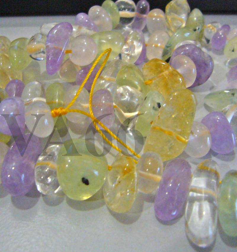 Diy 15, 5 "Pastell-Töne Gemischt Edelstein Groß Geschwollene Chips Rose Violett Grün Gelb Weiß Echte Edelsteine Lose Perlen Schmuck Machen von vcrystalshop