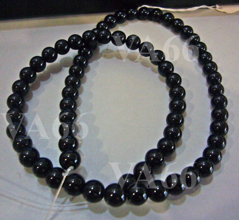 Diy 6mm Schwarz Onyx Edelstein Smooth Round Edelsteine 15, 5" Echte Durch Lose Perlen Mit Loch Für Schmuck Machen, Nähen von vcrystalshop