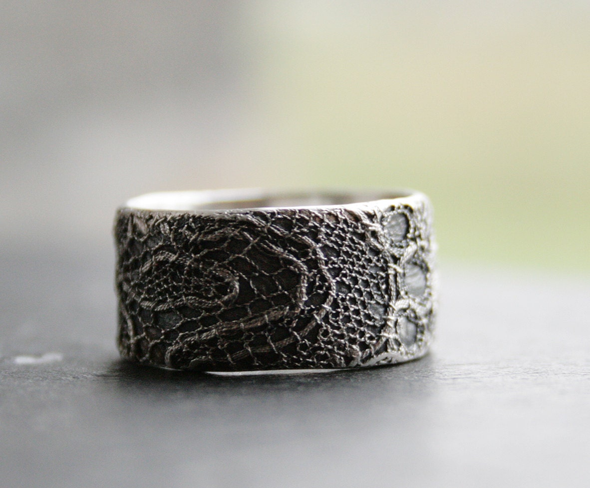 Lacey No 30 - Sterling Silber Ring Mit Spitze Wird in Deiner Größe Angefertigt von vdeux