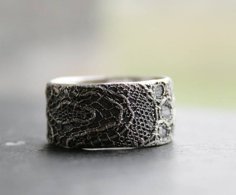 Lacey No 30 - Sterling Silber Ring Mit Spitze Wird in Deiner Größe Angefertigt von vdeux