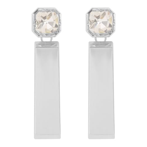 Minimalistische lange geometrische Tropfen-Ohrringe für Frauen, glänzender Zirkon, rechteckige Streifenstab-Ohrstecker für Freunde, extra, Legierter Stahl, Kein Edelstein Minimalistische lange geometrische Tropfen-Ohrringe für Frauen, glänzender Zirkon, rechteckige Streifenstab-Ohrstecker für Freunde, extra, Legierter Stahl, Kein Edelstein von vdwv
