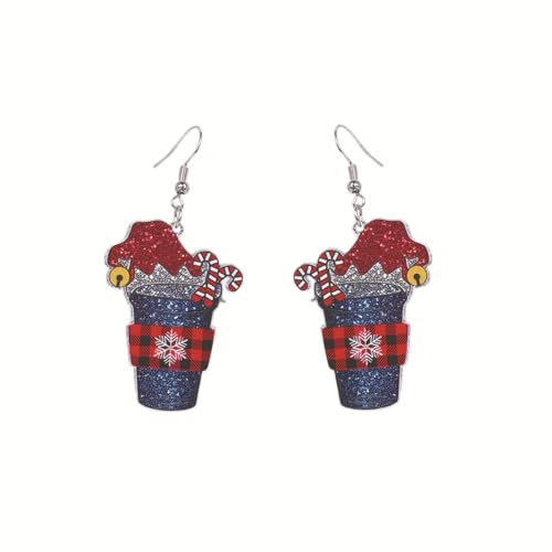 Schöne Schneemann-Handschuhe, Acryl, Weihnachtsohrringe, Elch, Schneeflocke, baumelnde Ohrringe für Frauen, Urlaubsschmuck, Weihnachtsmannmütze, Weihnachtsmann-Ohrringe für Weihnachtsfeier, Zubehör Schöne Schneemann-Handschuhe, Acryl, Weihnachtsohrringe, Elch, Schneeflocke, baumelnde Ohrringe für Frauen, Urlaubsschmuck, Weihnachtsmannmütze, Weihnachtsmann-Ohrringe für Weihnachtsfeier, Zubehör von vdwv