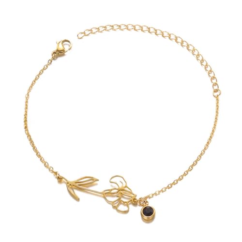 vdwv Geburtsblumen-Armbänder, Blumen-Geburtsstein-Armbänder, Wildblumenblätter, Armband, Geburtsmonat, floraler Geburtsstein, Anhänger-Armband für Mädchen, elegantes Geschenk für Frauen, Einstellbar vdwv Geburtsblumen-Armbänder, Blumen-Geburtsstein-Armbänder, Wildblumenblätter, Armband, Geburtsmonat, floraler Geburtsstein, Anhänger-Armband für Mädchen, elegantes Geschenk für Frauen, Einstellbar von vdwv