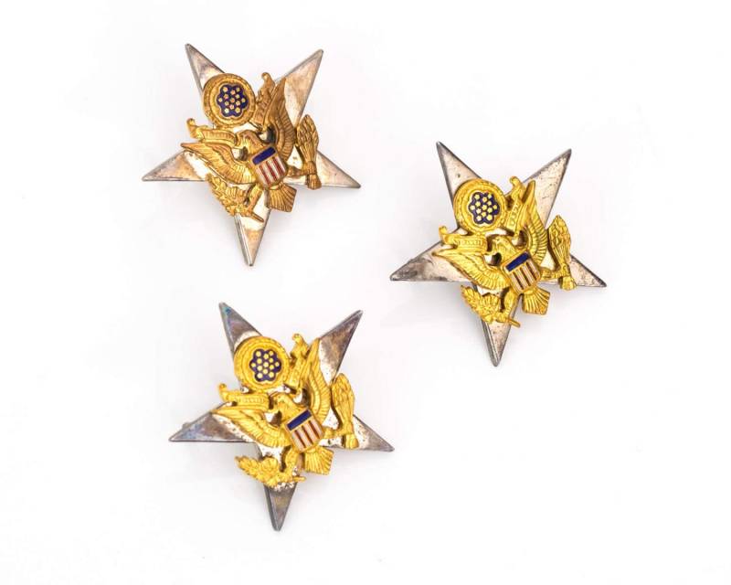 Ca. 1950Er Jahre Stern Offizier Eagle Crest Militär Pin, Vj #896 von vedajewels