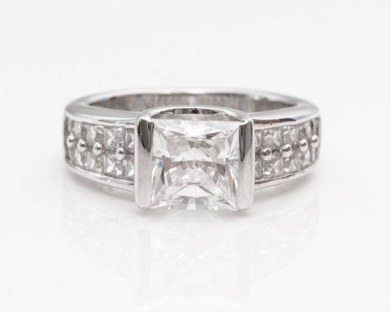 Circa 1980Er Jahre Schnitt Prinzessin Cz, Sterling Silberring, Vj #792 von vedajewels