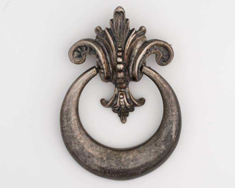 Jahrgang 1940Er Jahre Sterling Silber Baumeln Hoop Brosche, Vj #243 von vedajewels