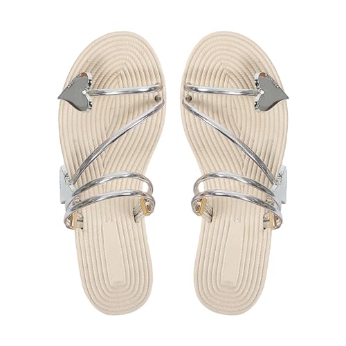 Frauen Slide Sandalen - LäSsige Und Bequeme Sandalen FüR FrüHling Und Sommer, Hausschuhe Rutschfeste Strand Bequeme Sandaletten, Frauen Sommerschuhe | Peep Toe Hausschuhe RöMersandalen Gold von vejtmcc