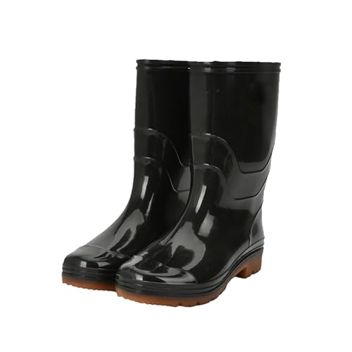 Gummistiefel SchirmstäNder Aus Keramik Mit Wasserauffangschale - RegenschirmstäNder Wasserdicht Halbohe Regenstiefel - Gartenschuhe Protective Bequem Anti-Rutsch - Reitstiefel Schwarz von vejtmcc