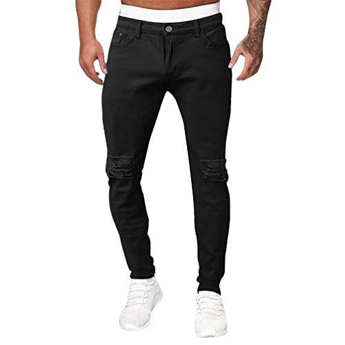 Herren Jeans Jogger Denim Style Sweathose Jogg Jeans, Used Look Jeanspants Destroyed, Freizeit, Casual Style, Slim Fit Narrow Style Sweathose Jogg Jeans ReißVerschluss & Leicht Jeanspants von vejtmcc