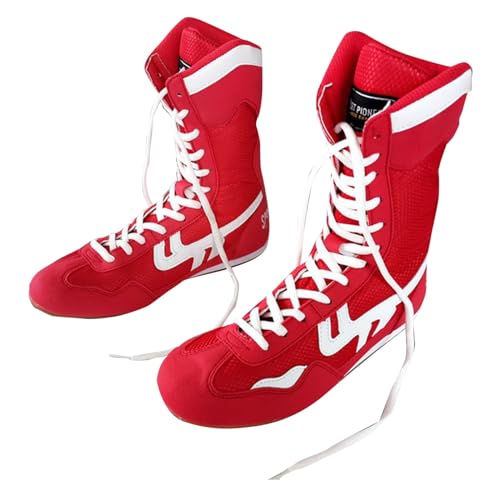 Herren Wrestling Schuhe Jugendliche Muay Thai Kickboxen Sparring Boxers Trainers Kampfsport Schuhe, Atmungsaktive Bodybuilding Boxen Stiefel, Unisex Junior Boxer Trainer Kampfschuhe von vejtmcc