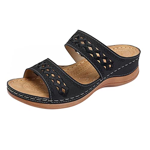 Lederschuhe Sandalen Sandalette Clog Pantolette Komfortschuhe Hausschuhe Outdoor Strand Clogs & Pantoletten FüR Damen Bequeme RöMersandalen, Sommer Sandalen, Bunte Badelatschen von vejtmcc