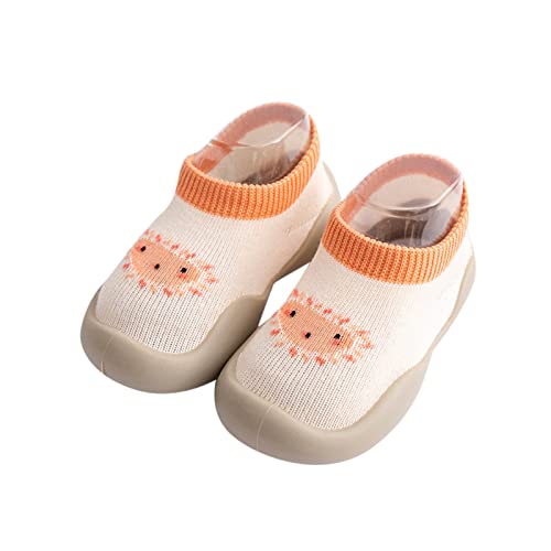 vejtmcc Baby Mädchen Tier Cartoon Socken Schuhe Kleinkind Fleece WarmThe Floor Socken Rutschfeste Prewalker Schuhe Schuhe Damen 35 (Orange, 20 Infant) von vejtmcc