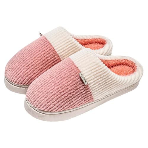 vejtmcc Damen Pantoffeln Mit Plüsch Warm Hausschuhe Für Winter Hüttenschuhe Mit Memory Foam Gefüttert Flauschige Hausschuhe Pantoffeln Plüsch Bequeme Kunstpelz Rutschfeste Slippers von vejtmcc