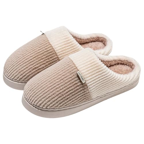 vejtmcc Damen Pantoffeln Mit Plüsch Warm Hausschuhe Für Winter Hüttenschuhe Mit Memory Foam Gefüttert Flauschige Hausschuhe Pantoffeln Plüsch Bequeme Kunstpelz Rutschfeste Slippers von vejtmcc