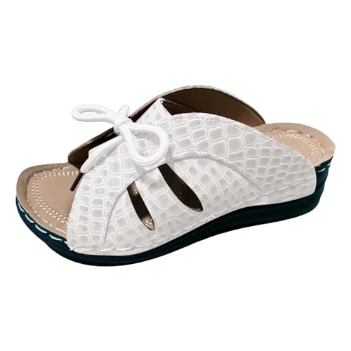 vejtmcc Damen Pantoletten, Frauen Slip On Vintage OrthopäDische ComfortfüßE Plantarfasziitis Arch Support, Sommer Badelatschen Leicht Outdoorsandale, Trekkingsandalen Orthotic Slides Sandalen von vejtmcc