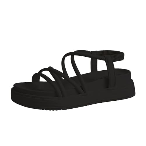 vejtmcc Damen Plateau Sandaletten - Modische Riemchensandalen - Bequeme Pantoletten - Hohe Angenehme Schuhe -Elegante Sommerschuhe FüR Frauen | Freizeit & Outdoor Plateau Sandaletten von vejtmcc