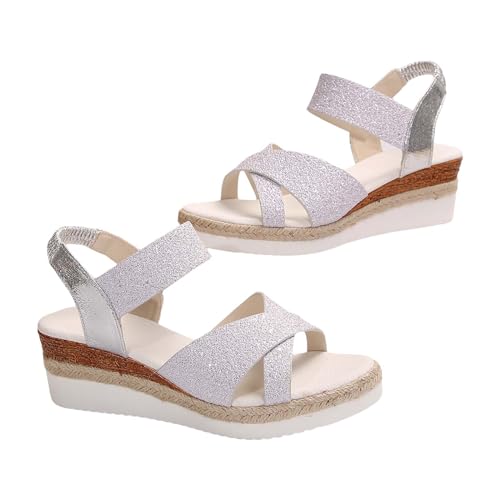 vejtmcc Damen Plateausandalen | Frauen Sandalen | Best Fitting Keilsandalen, Leichte Mehrweite Bohemian - Flach Zehentrenner Sandaletten Sommer Offene Zehe Zehentrenner | Bequeme Plateau Schuhe von vejtmcc