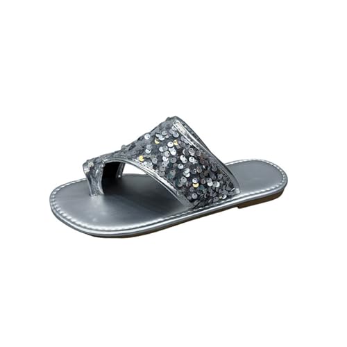 vejtmcc Flip Flops Damen Leder Zehentrenner Mit Arch Support FüR Sommer Glitzer Schlappen, Beach Frauen Bequeme Yoga Mat Tanga Sandalen FüR Plantar, Fasciitis Sommer Indoor - Outdoor Hausschuhe von vejtmcc