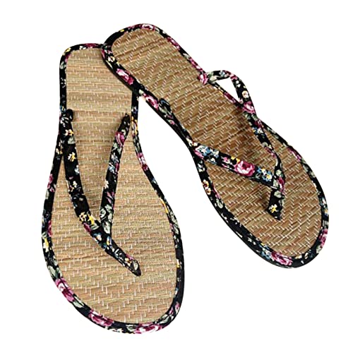 vejtmcc Flip Flops Damen Offene Zimt-Sandalen Japanische-Schuhe Slipper Zimtschuhe Flip-Flops-Damen Anti-Schweiß, Vegane & Gesunde Zimtsohle FüR Damen | Leicht Badelatschen Strand Zehentrenner von vejtmcc