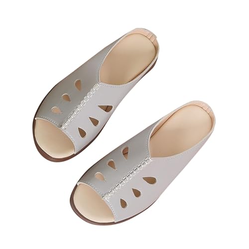 vejtmcc Frauen Slide Sandalen - Flache Sommersandalen FüR Damen Offene Zehen LäSsig Mit Absatz Strandsandalen Plateau - Sommerschuhe Reizeit Fischmund - Sandalen Bequeme Classic Pantoletten von vejtmcc