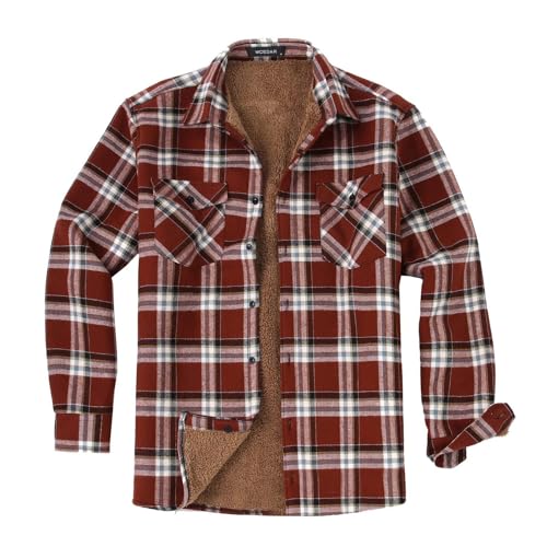 vejtmcc Herren Flanellhemd Langarmshirt Holzfällerhemd, Herren Langarm Button Down Kariertes Hemd, Zipper Lightweight Spring Long Sleeve Active Herren Jackets, Sports Full Zip Sweatshirts von vejtmcc