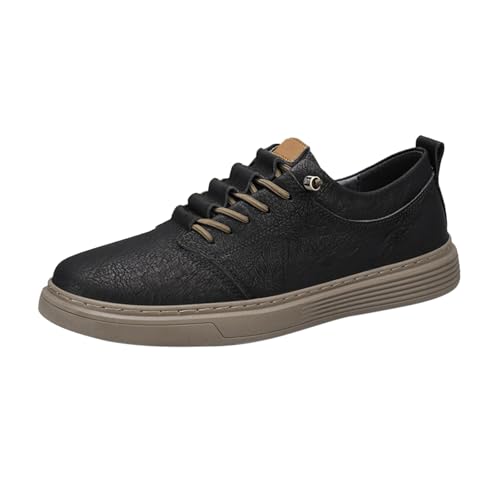 vejtmcc Herren Sneaker Freizeitschuhe Unsichtbare Höhe Leder Schnürsenkel Sportschuhe, Mode Atmungsaktiv Bequem Und Leicht Casual Joggingschuhe, Atmungsaktive Gym Turnschuhe Business Schuhe von vejtmcc