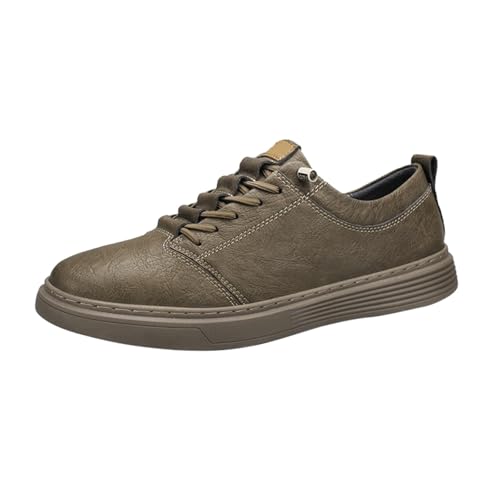 vejtmcc Herren Sneaker Freizeitschuhe Unsichtbare Höhe Leder Schnürsenkel Sportschuhe, Mode Atmungsaktiv Bequem Und Leicht Casual Joggingschuhe, Atmungsaktive Gym Turnschuhe Business Schuhe von vejtmcc
