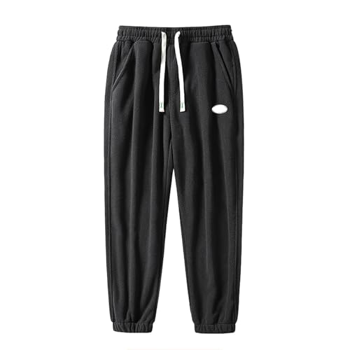 vejtmcc Herren Warme Gefüttert Jogginghose Kordelzug Sportlich Jogger Fleece Hosen | Winter Stretch Sporthose Trainingshose Mit Taschen | Fitnessstudio Muskelhose Komfortable Trainingshose von vejtmcc