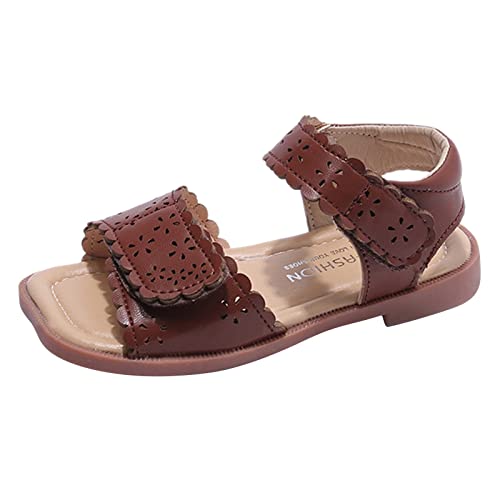 vejtmcc Kinder Sandalen Mode Baby Open Toe Prinzessin Schuhe Weich besohlte ausgeschnittene Strandsandalen Sandale Barfuß Kind (Brown, 30 Little Child) von vejtmcc