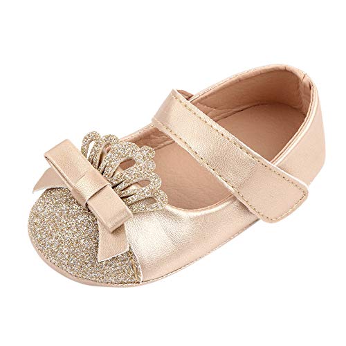vejtmcc Kinder Schuhe erste Krone weiches Mädchen zu Fuß Kleinkinderprinzinsschuh Baby-Schuhe Schuhe 17 (Gold, 12-18 Months) von vejtmcc