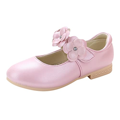 vejtmcc Kinderschuhe Weiße Lederschuhe Bowknot Mädchen Prinzessin Schuhe Einzelne Schuhe Leistungsschuhe Schuhe Blinken Erwachsen (Pink, 29.5 Little Child) von vejtmcc