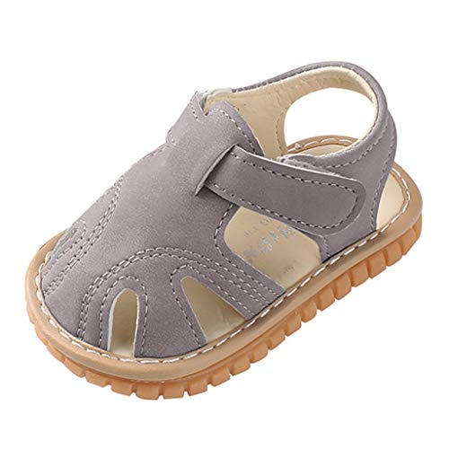 vejtmcc Mädchen mit niedlichen flachen Strand Sommer weiche Mode Cute Baby Schuhe Sandalen Baby-Schuhe Gymnastikschuhe Mädchen (Grey, 3-6 Months) von vejtmcc