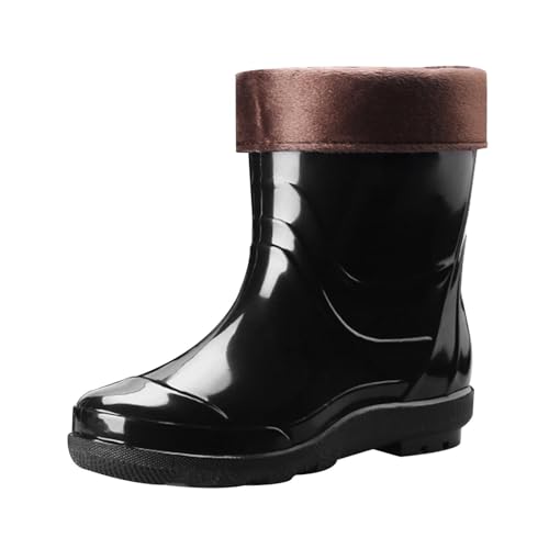 vejtmcc Man Short Cotton Rainboots Rubber Boots for Garden Man Rain Footwear Rain Shoes Herren Schuhe Dunkelblau (Black, 45) von vejtmcc