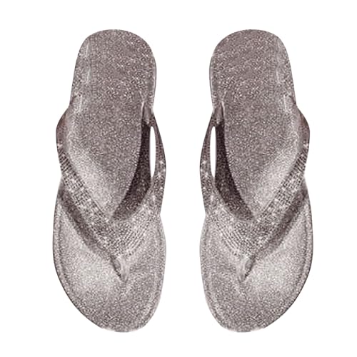 vejtmcc Sandalen Damen Flach Bequem Flip Flops Slippers Sandaletten Elegante Zehentrenner Hausschuh Slipper Sandals Abendschuhe, RöMische Schuhe Flip-Flops, Sommerschuhe Sandaletten Gelb von vejtmcc