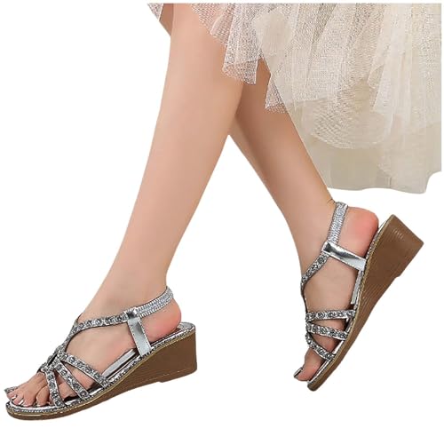 vejtmcc Sandalen Damen Sommer Mit Weiches Fussbett Elegante Sandalen Damen Sandaletten Damen Mit Anatomisch Geformtem FußBett Mode Weich Sandalen MäDchen Strandschuhe Atmungsaktive Schuhe von vejtmcc