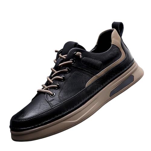 vejtmcc Schuhe Herren Unsichtbare Höhenverstellbare Aufzugsschuhe, Mode Lässige Leder Geschnürt Sneaker Unsichtbare Höhe Erhöhung Aufzug Schuhe, Leichte Atmungsaktive Sportliche Walking Sneakers von vejtmcc