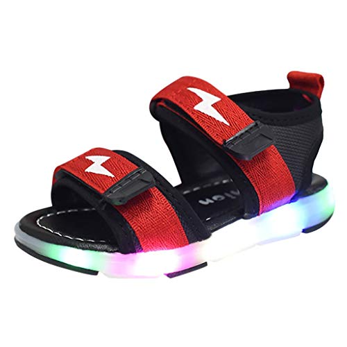 vejtmcc Sport Sandalen leichte Schuhe führte leuchtend geführt Kinder Baby Baby Schuhe Blinke Schuhe 20 (Red, 28.5 Little Kids) von vejtmcc