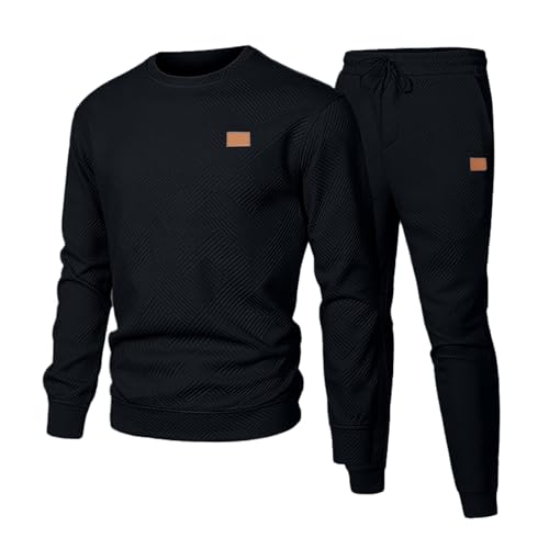 vejtmcc Trainingsanzug Herren Dunkelblau Größe M-5Xl Sportanzug | Regular Fit Freizeitanzug Mit Elastischem Bund & Praktischen Seitentaschen Jogginganzug | Einfarbig Hoodie Lang Hose Hausanzug von vejtmcc